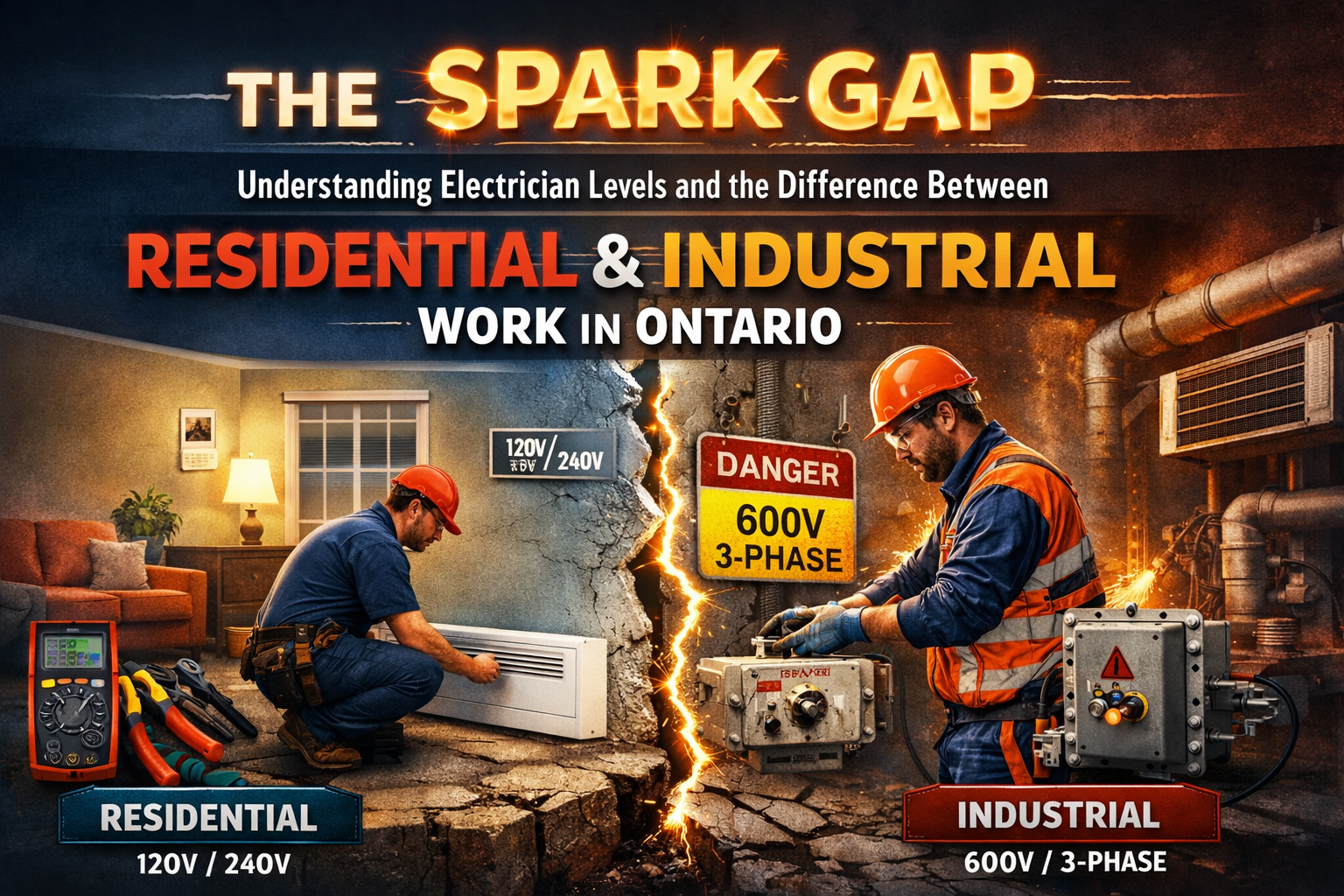 The Spark Gap: Understanding Electrician Levels and the Difference Between Residential and Industrial Work in Ontario