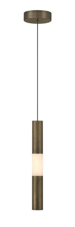 Eurofase Ronda 16" Pendant, Weathered Brass with Alabaster, front view