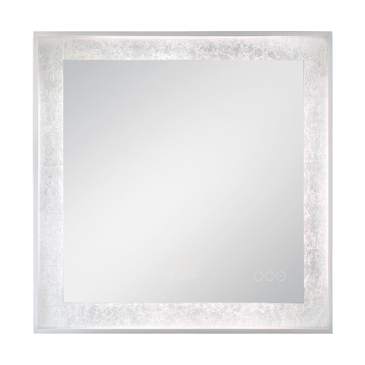 Eurofase Anya 32" x 32" LED Mirror, Anodized Silver, front view