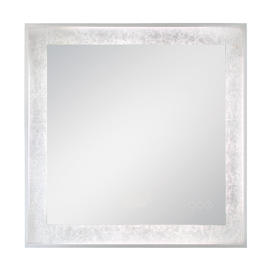 Eurofase Anya 32" x 32" LED Mirror, Anodized Silver, front view