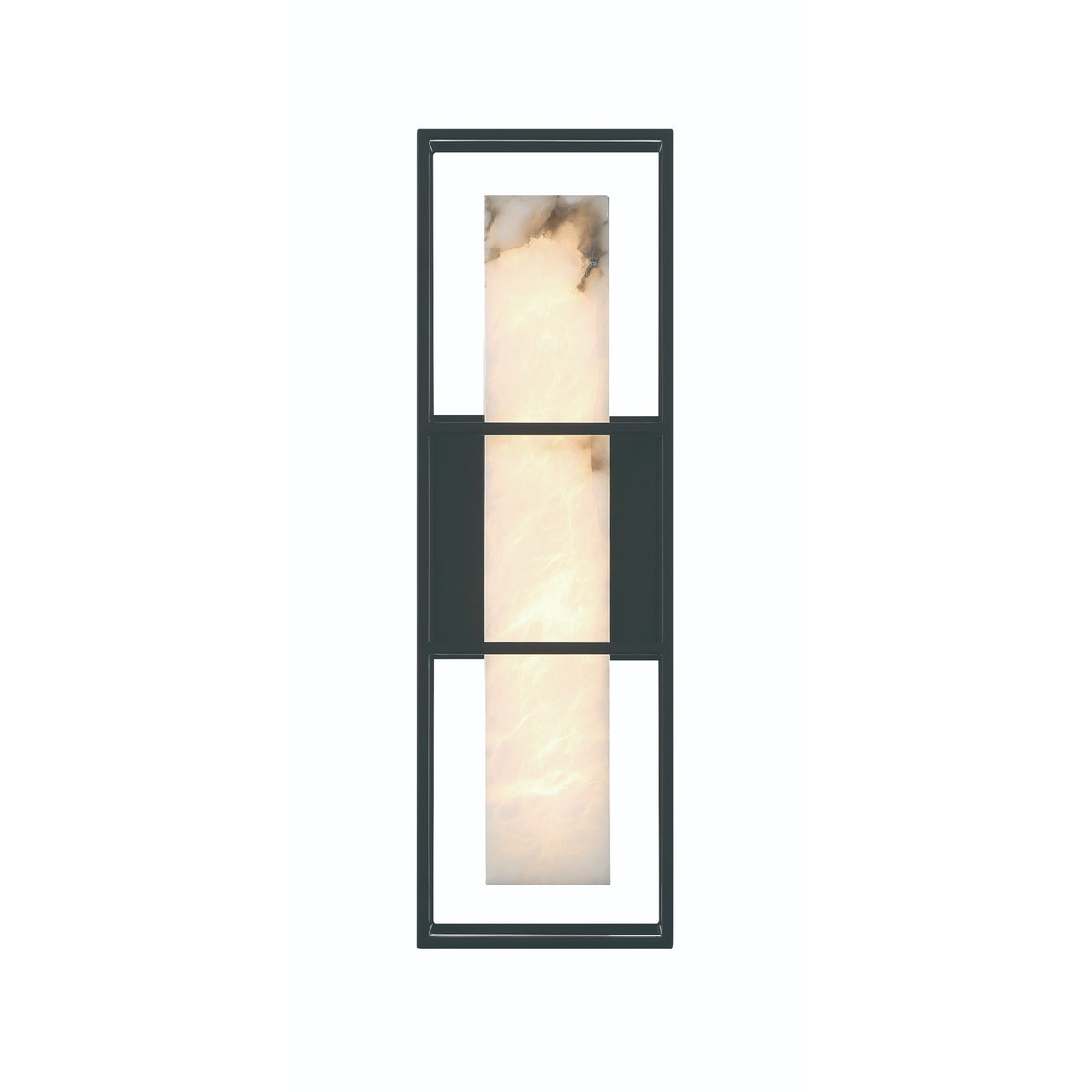 Eurofase Blakley 16" LED Outdoor Wall Light, Matte Black with Alabaster, front view