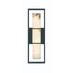 Eurofase Blakley 16" LED Outdoor Wall Light, Matte Black with Alabaster, front view