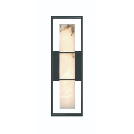 Eurofase Blakley 16" LED Outdoor Wall Light, Matte Black with Alabaster, front view