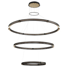 Eurofase Admiral 62" 3-Light LED Chandelier, Gold-Black Mix, front view