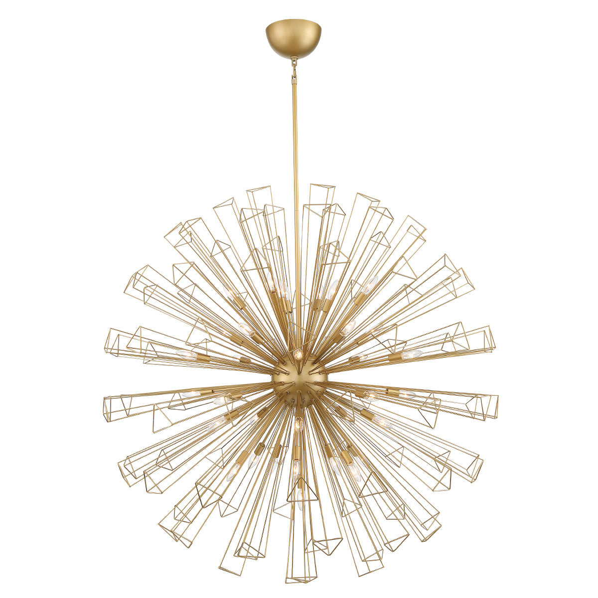 Eurofase Dendelio 54" 35-Light Chandelier, Matte Gold, front view
