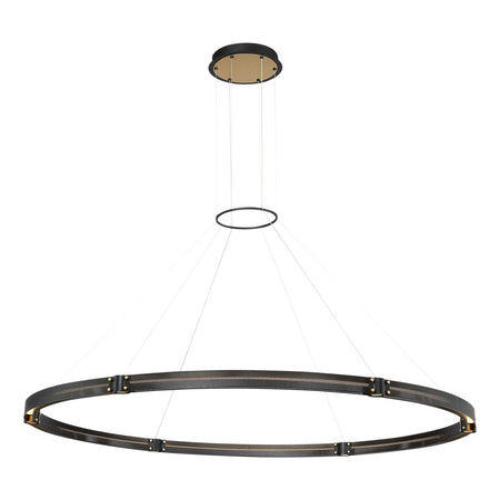 Eurofase Admiral 62" LED Chandelier, Gold-Black Mix, front view