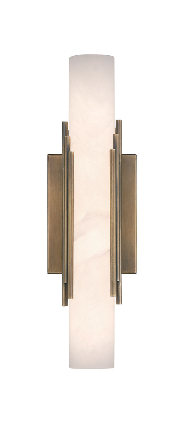 Eurofase Venna 16" Wall Sconce, Antique Brass with Alabaster, front view
