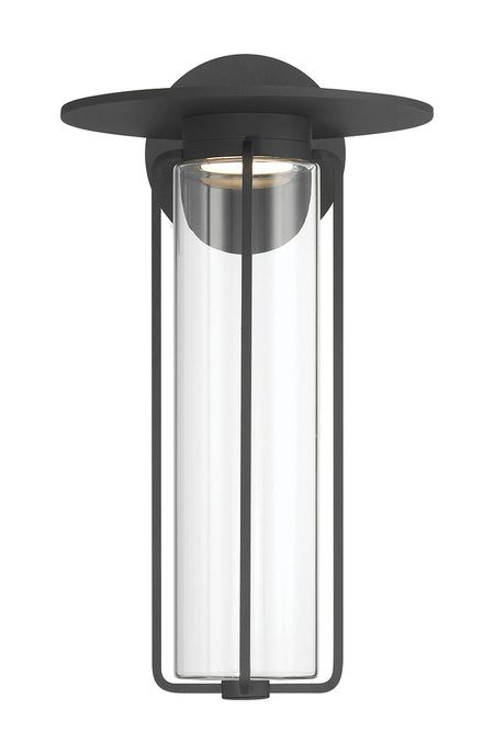 Eurofase Florin 16" Outdoor Wall Light, Sand Black with Clear Glass, front view