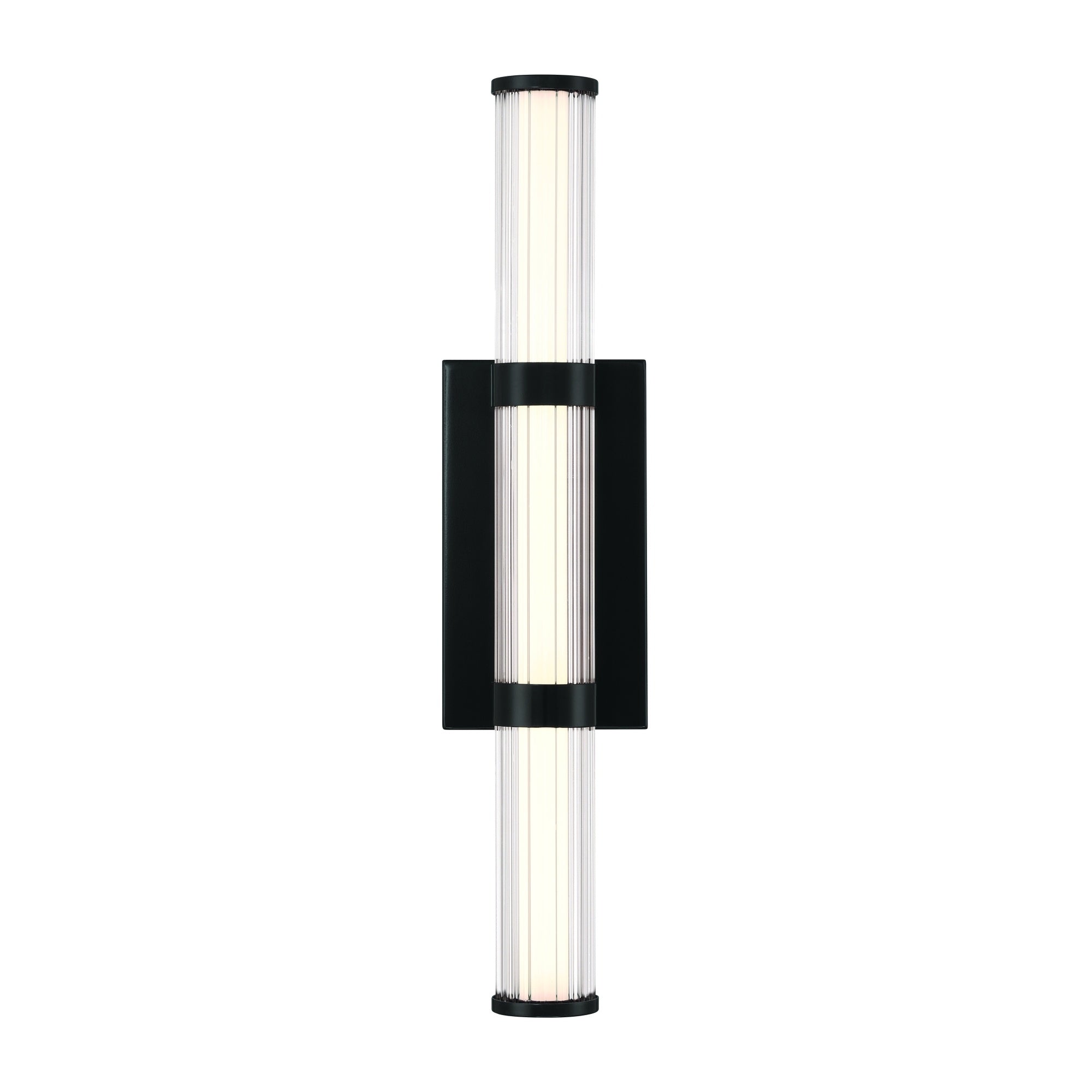Eurofase Fayton 21" LED Outdoor Wall Light, Matte Black with Clear Glass, front view