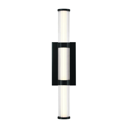 Eurofase Fayton 21" LED Outdoor Wall Light, Matte Black with Clear Glass, front view