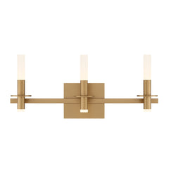 Eurofase Torna 24" 3-Light LED Vanity, Gold with White Acrylic, front view