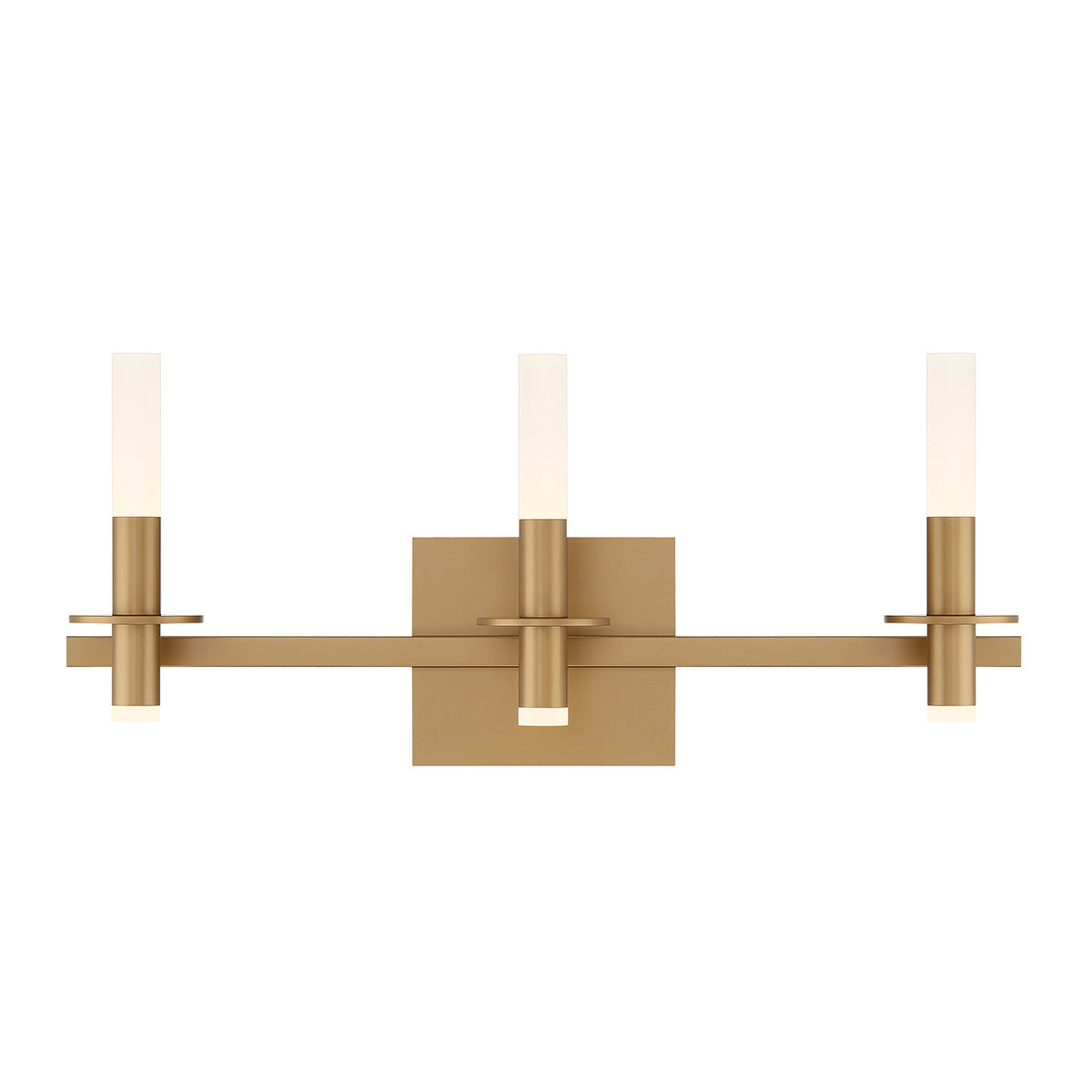 Eurofase Torna 24" 3-Light LED Vanity, Gold with White Acrylic, front view
