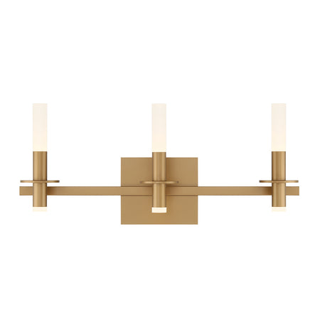 Eurofase Torna 24" 3-Light LED Vanity, Gold with White Acrylic, front view