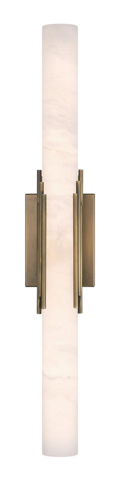 Eurofase Venna 28" Wall Sconce, Antique Brass with Alabaster, front view