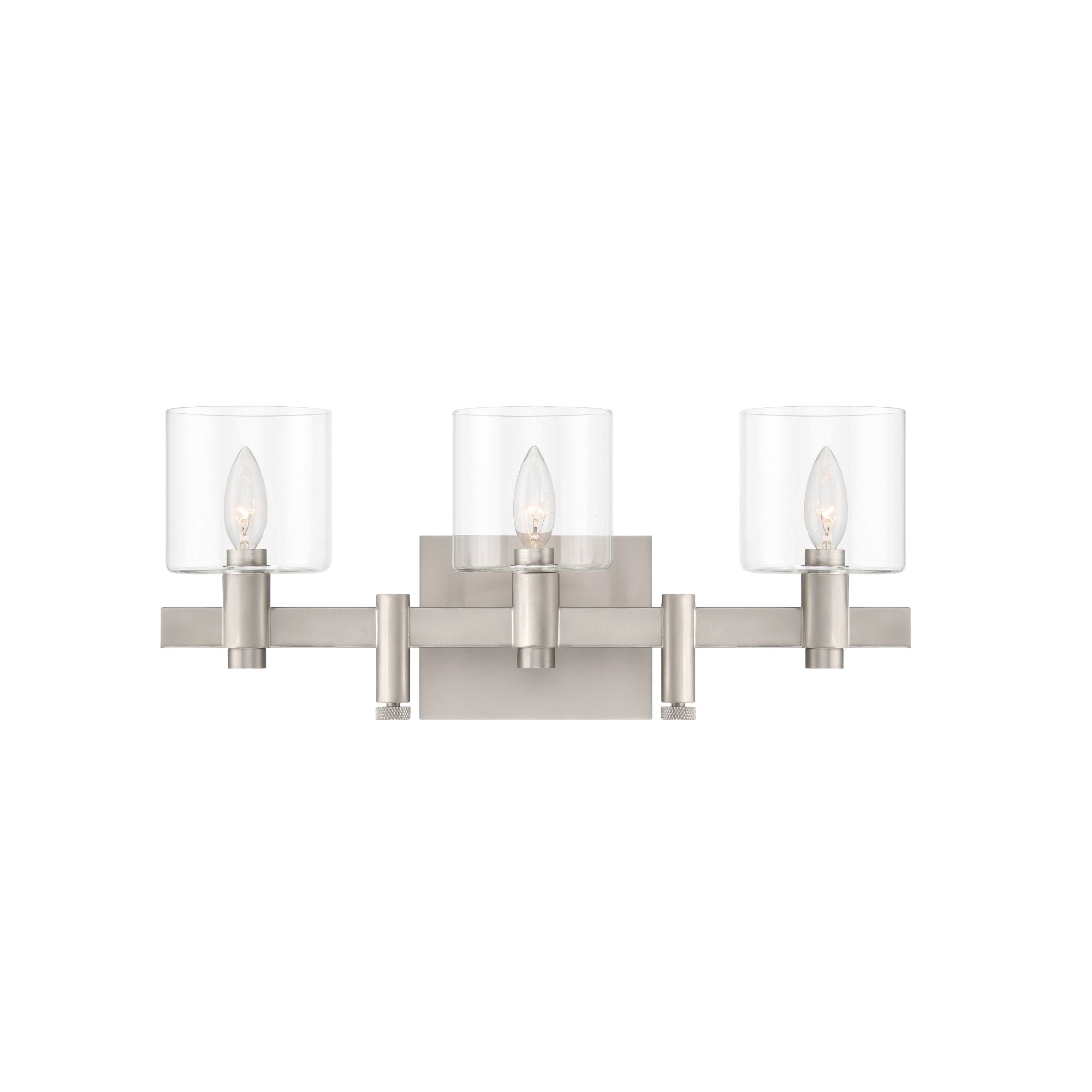 Eurofase Decato 21" 3-Light Vanity, Satin Nickel with Clear Glass, front view