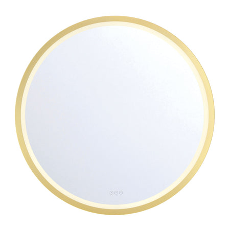 Eurofase Artell 42" x 42" LED Mirror, Brushed Gold, front view