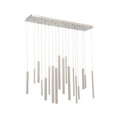 Eurofase Santana 42" 18-Light LED Chandelier, Satin Nickel, front view