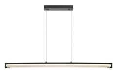 Eurofase Neoness 50" LED Chandelier, Matte Black with Clear Glass, front view