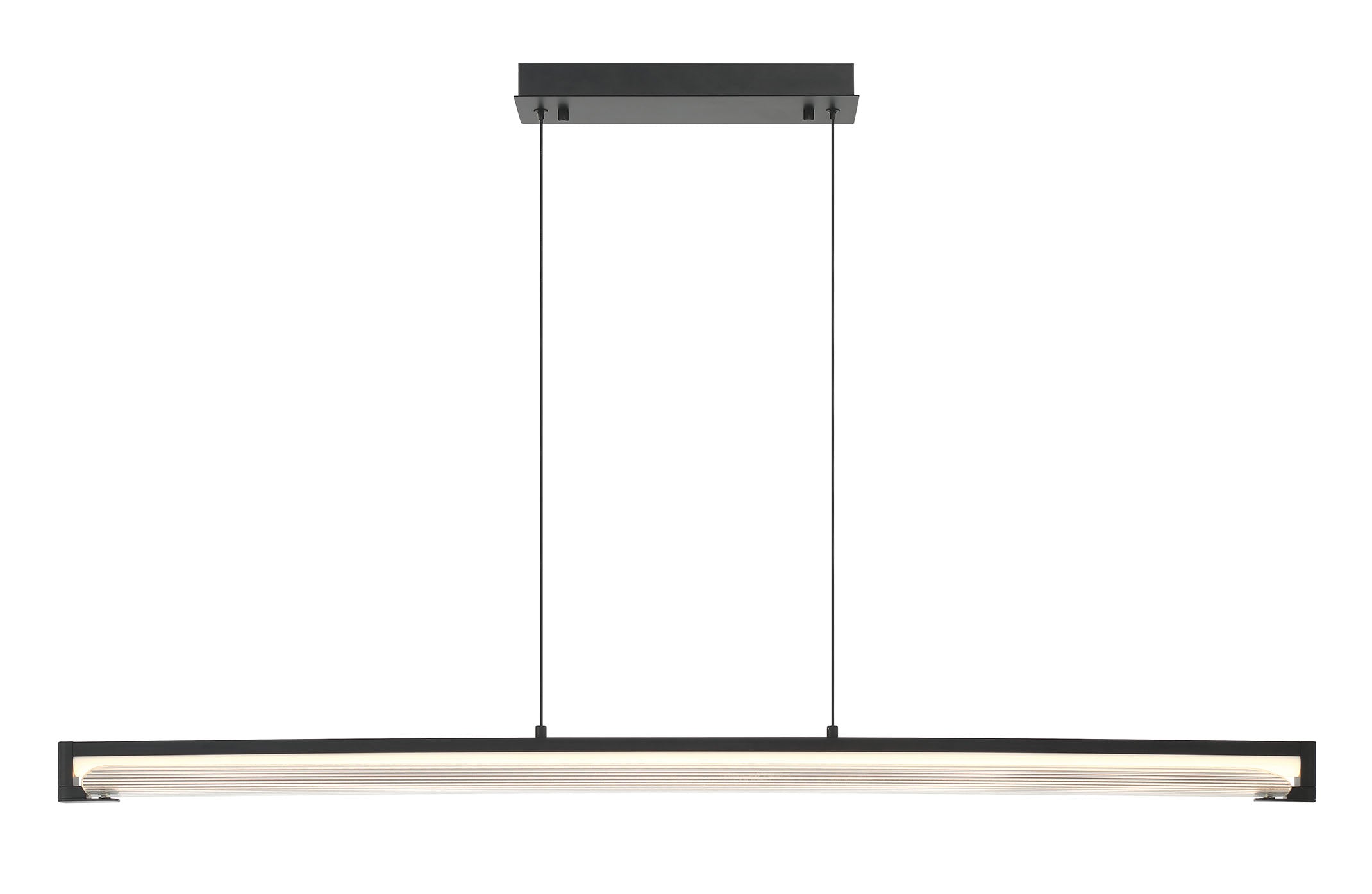 Eurofase Neoness 50" LED Chandelier, Matte Black with Clear Glass, front view
