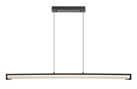 Eurofase Neoness 50" LED Chandelier, Matte Black with Clear Glass, front view