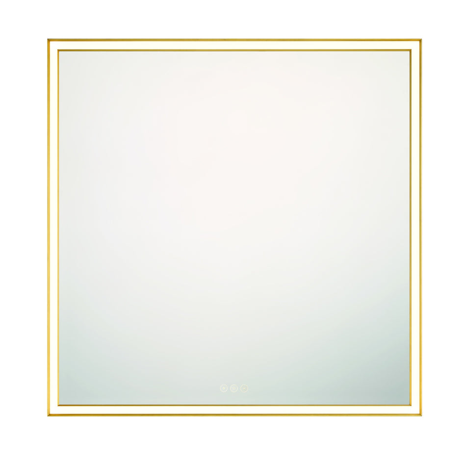 Eurofase Nixon 36" x 36" LED Mirror, Anodized Gold, front view