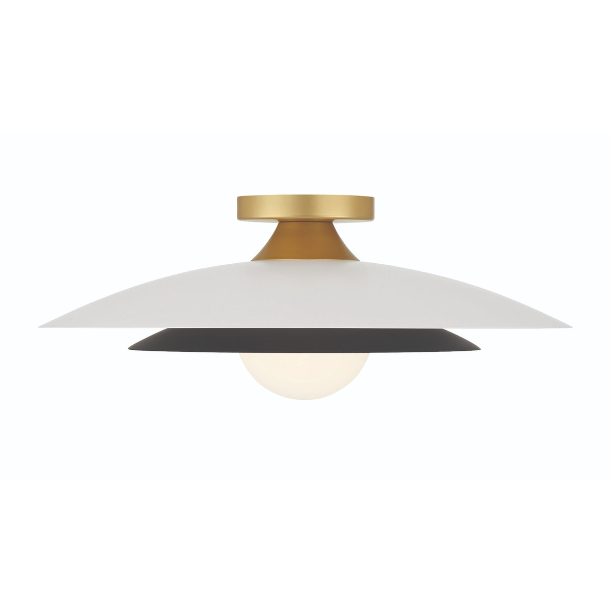 Eurofase Welsh 18" LED Flush Mount, Matte White with White Glass, front view