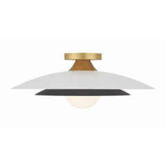 Eurofase Welsh 18" LED Flush Mount, Matte White with White Glass, front view