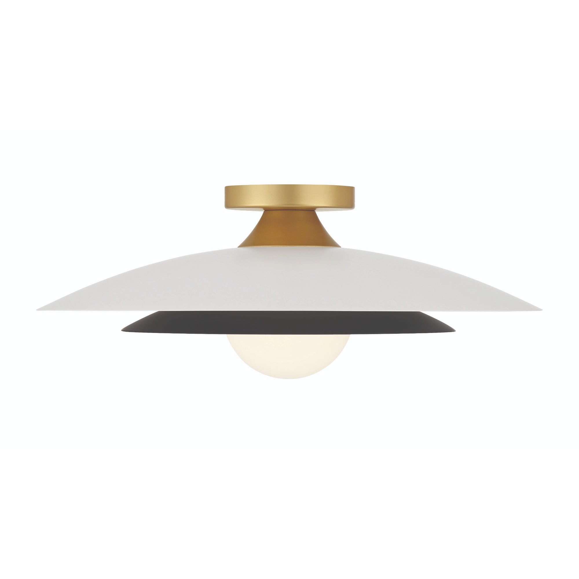 Eurofase Welsh 18" LED Flush Mount, Matte White with White Glass, front view