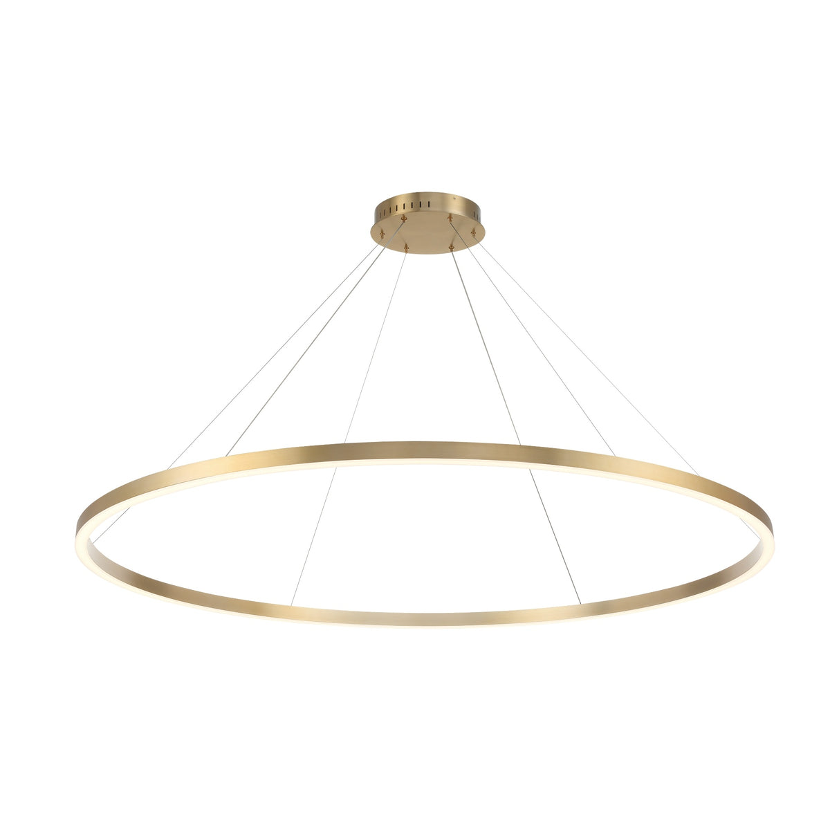 Eurofase Spunto 61" LED Chandelier, Brushed Gold with White Glass, front view
