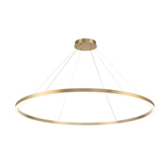 Eurofase Spunto 61" LED Chandelier, Brushed Gold with White Glass, front view