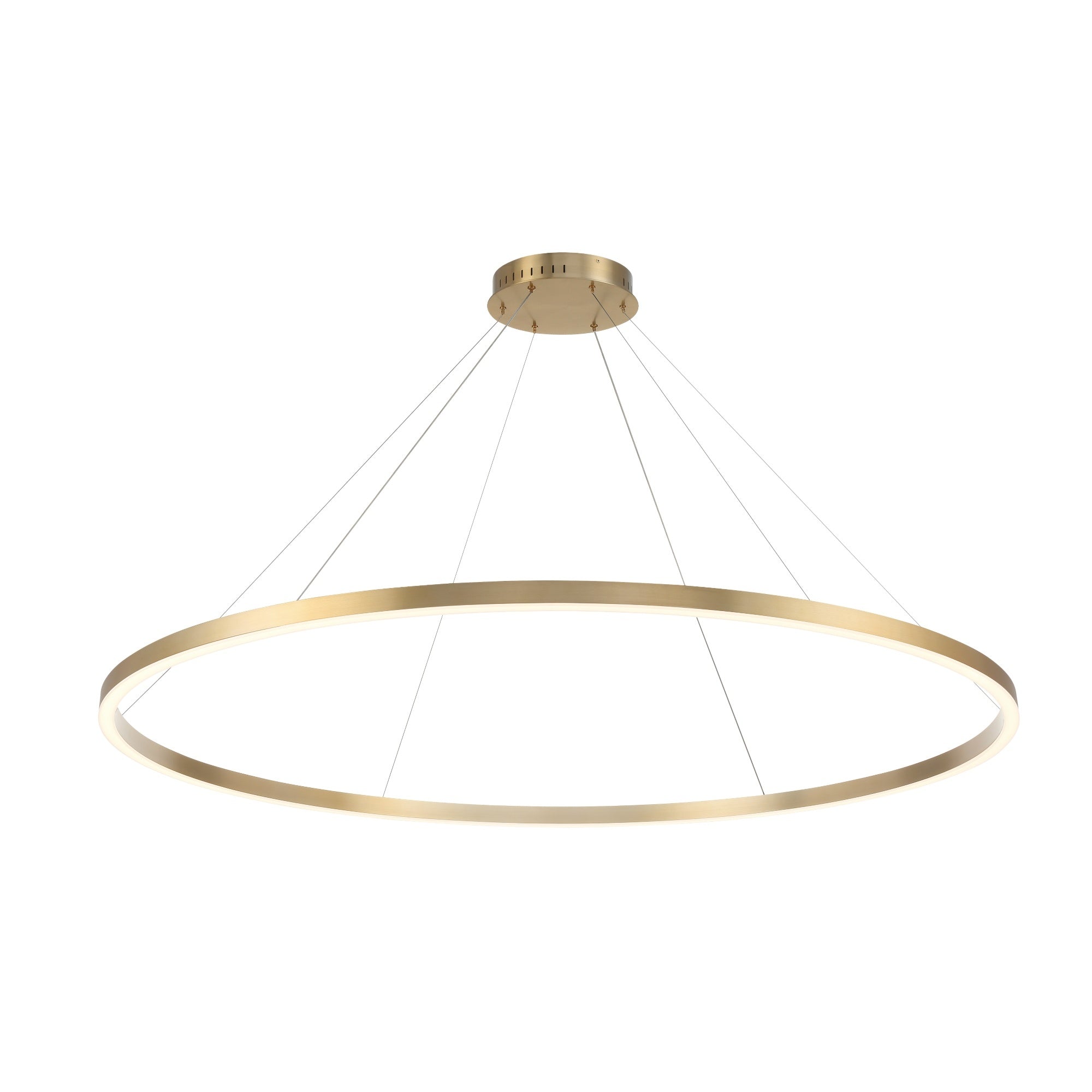 Eurofase Spunto 61" LED Chandelier, Brushed Gold with White Glass, front view