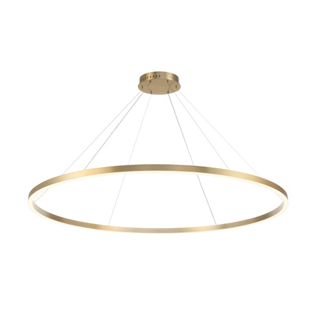 Eurofase Spunto 61" LED Chandelier, Brushed Gold with White Glass, front view