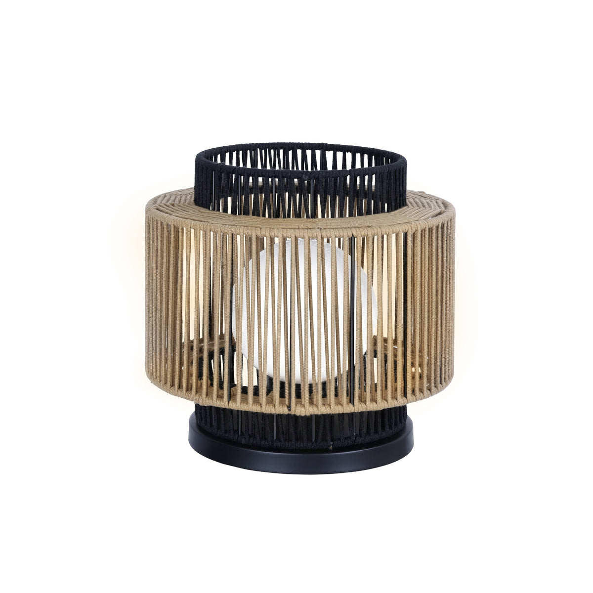 Eurofase Aden 17" Outdoor Wall Light, Matte Black with Brown Rope, front view