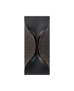 Eurofase Shayla 14" LED Outdoor Wall Light, Sisal Gold Black Mix, front view
