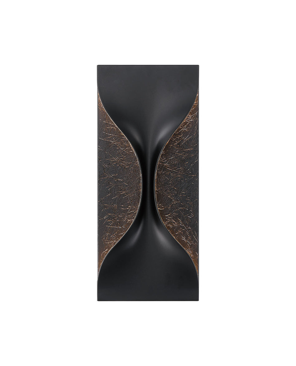 Eurofase Shayla 14" LED Outdoor Wall Light, Sisal Gold Black Mix, front view