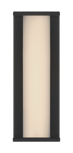 Eurofase Dulton 14" LED Outdoor Wall Light, Matte Black with Smoked Glass, front view