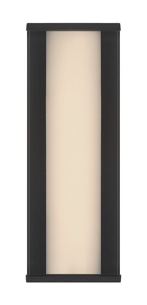 Eurofase Dulton 14" LED Outdoor Wall Light, Matte Black with Smoked Glass, front view