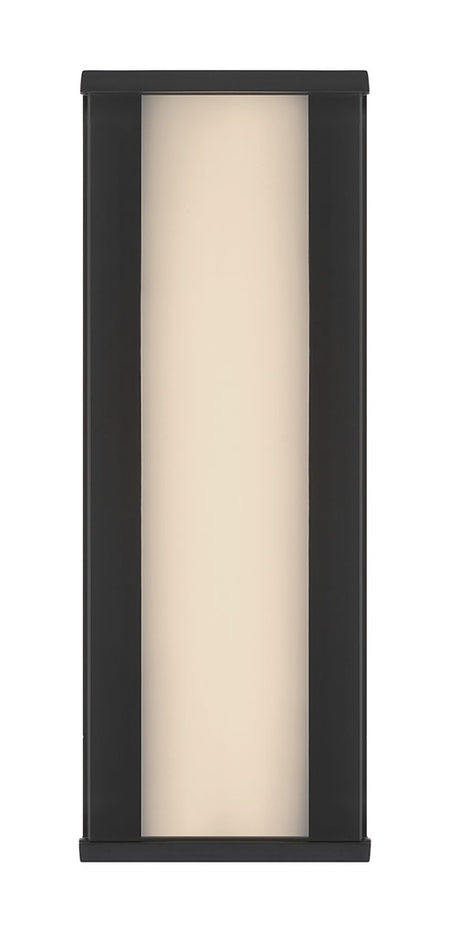 Eurofase Dulton 14" LED Outdoor Wall Light, Matte Black with Smoked Glass, front view