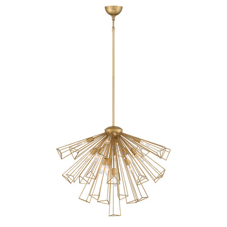 Eurofase Dendelio 30" 13-Light Chandelier, Matte Gold, front view
