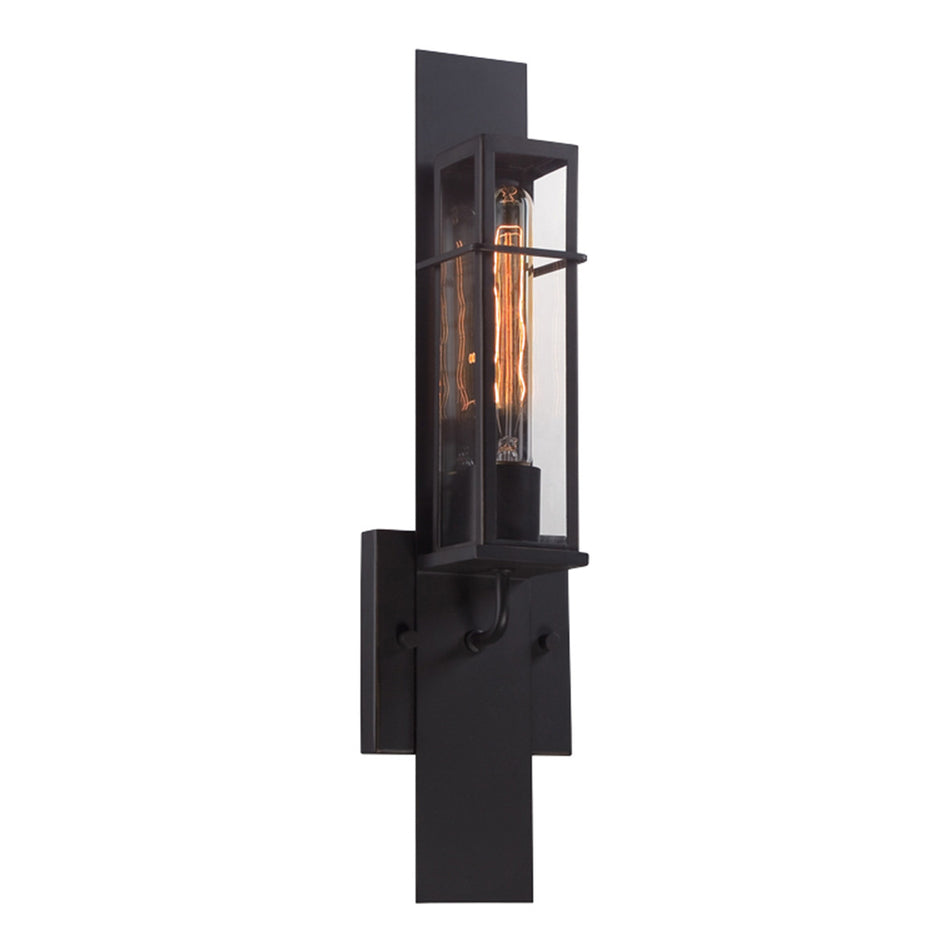 Eurofase Muller 19" Outdoor Wall Light, Matte Black, front view