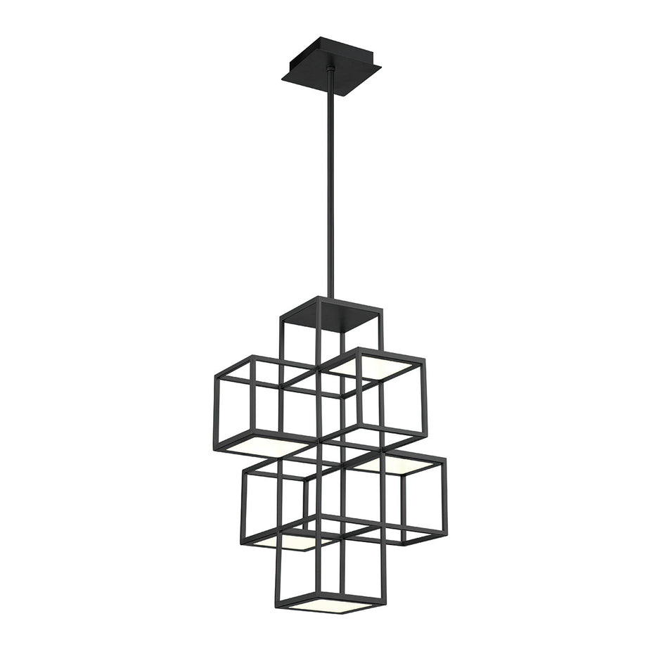 Eurofase Ferro 21" 5-Light LED Chandelier, Matte Black, front view