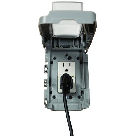 A photo of a , by Intermatic WP7000G - Low-Profile Extra-Duty Plastic In-Use Weatherproof Cover, Single-Gang, Vrt/Hrz, Gray - INTERMATIC eCommerce - Maple Electric Supply in Canada