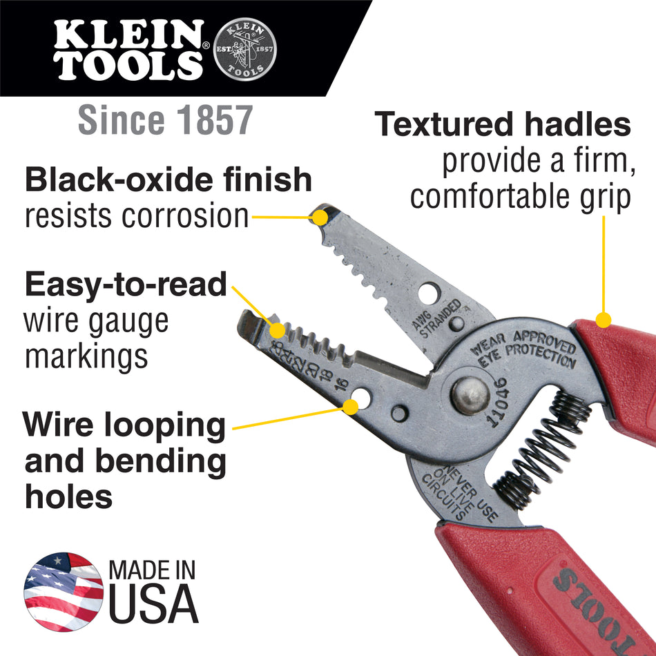 Klein Tools 11046 Wire Stripper/Cutter 16-26 AWG Stranded - additional view