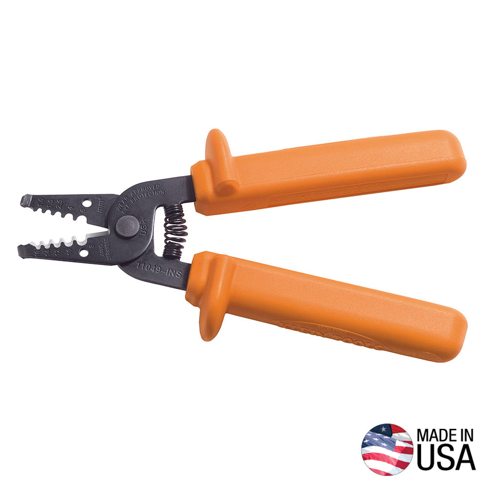 Klein Tools 11049-INS Wire Stripper/Cutter  8-16 AWG Stranded - detail view