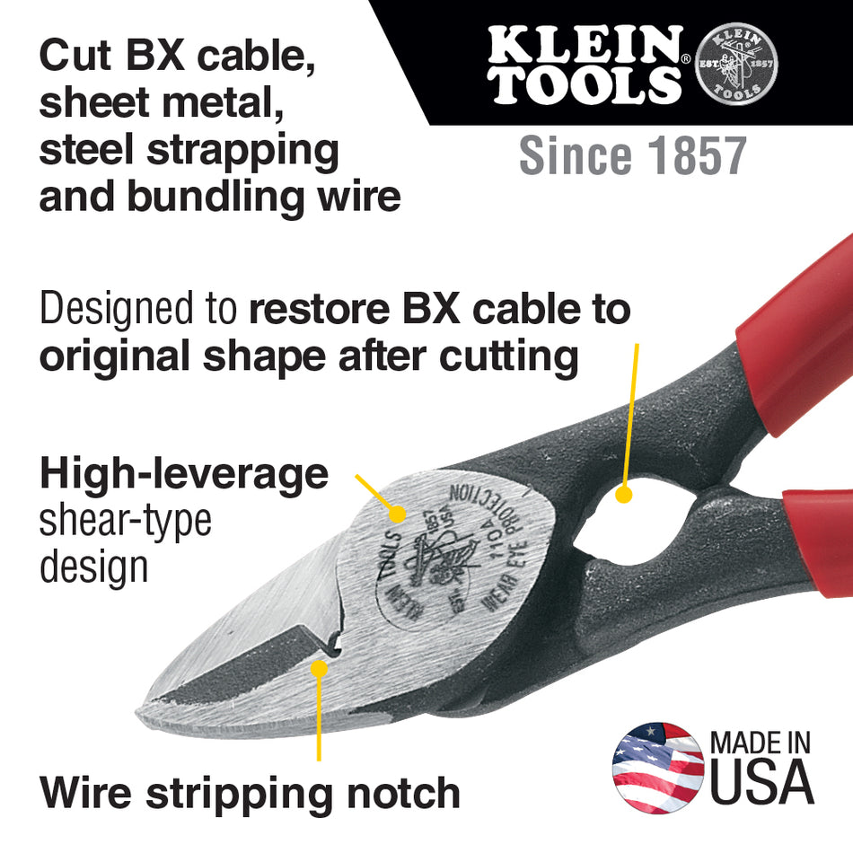 Klein Tools 1104 All-Purpose Shears and BX Cutter - feature detail