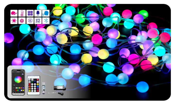 3939-5V-100P-10M --- G50BALL-LIGHSTR-WPINE-100LED10M-MOBAPP-USB - Maple Electric Supply 