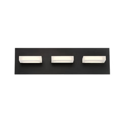 Eurofase Olson 18" 3-Light LED Vanity, Matte Black, front view