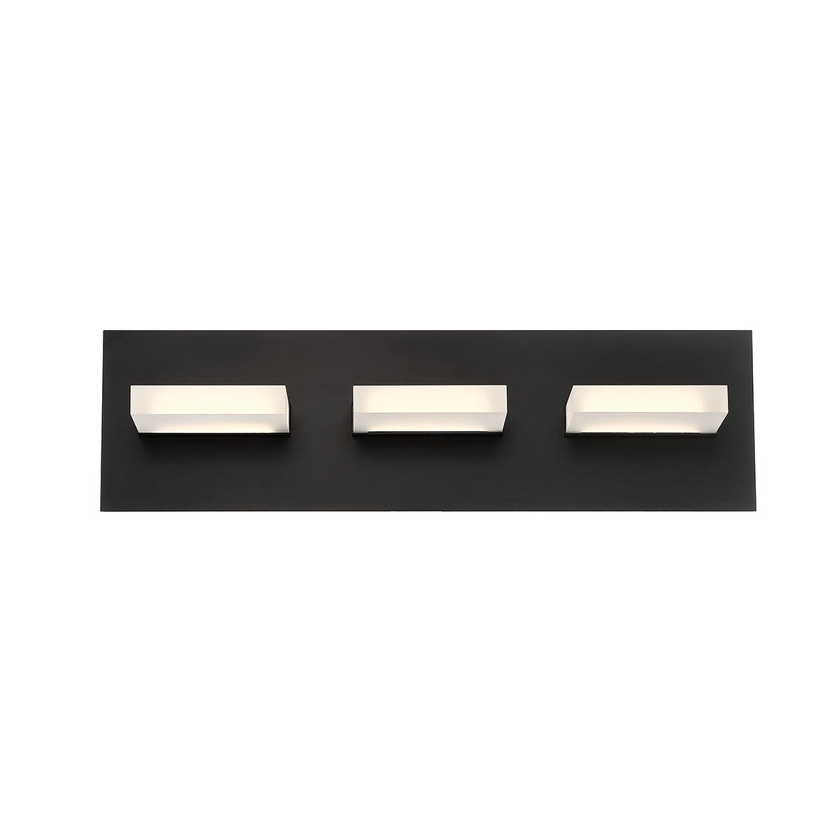 Eurofase Olson 18" 3-Light LED Vanity, Matte Black, front view