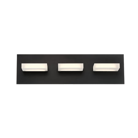 Eurofase Olson 18" 3-Light LED Vanity, Matte Black, front view