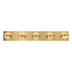 Eurofase Ryder 33" 5-Light LED Vanity, Gold with Clear Glass, front view